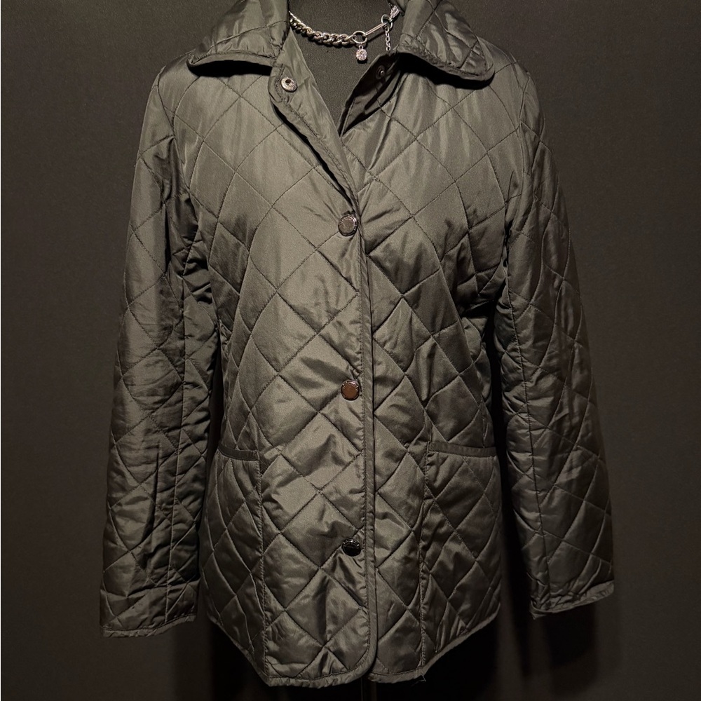 Ellen Tracy Quilted Dark Green Puffer Jacket
